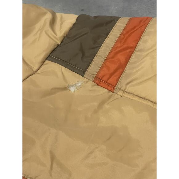 Sigallo, Yellow Nylon Flight Skii Jacket, 80s Size L, Zipper Closure, Warm FLAWS - Picture 6 of 9